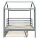 preview thumbnail 12 of 13, Gray Full Size Solid Wood House Bed with Trundle, Fence, and Writing Board for Kids