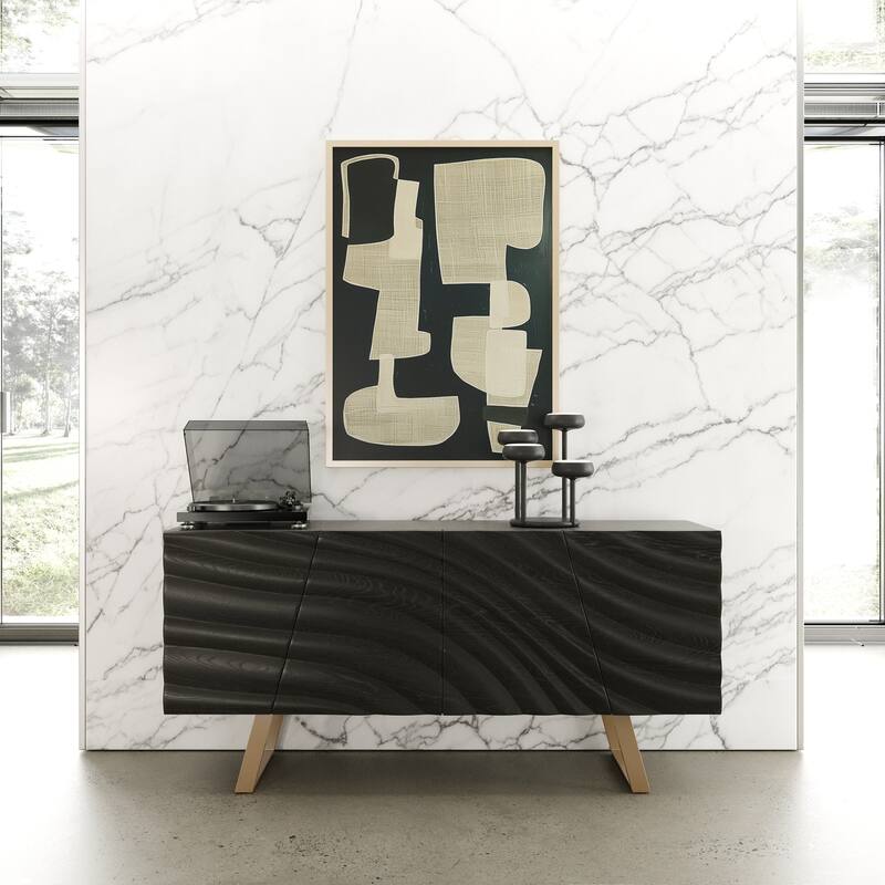Modrest Finley Mid-Century Black & Gold Buffet
