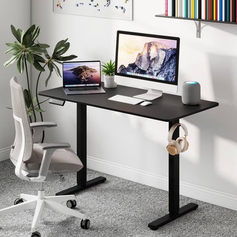 Adjustable Height Electric Standing Desk 48 x 24 Sit to Stand Computer Table with Memory Presets and Sturdy Metal Frame