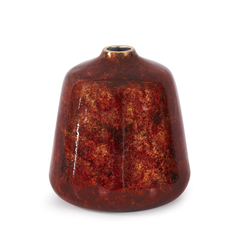 Sharma Crimson Gold Slanted Vase- Medium