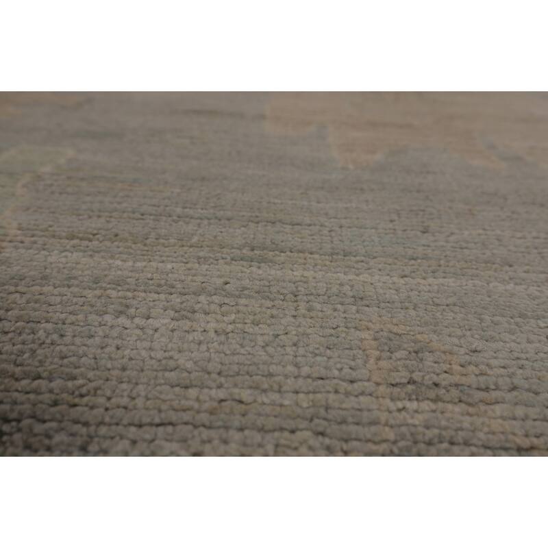 Floral Oushak Turkish Area Rug Hand-Knotted Wool Carpet - 9'2"x 11'8"