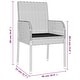 preview thumbnail 9 of 91, vidaXL 3 Piece Patio Dining Set with Cushions Black Poly Rattan - 18.9" x 21.7" x 34.6"