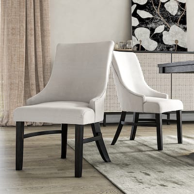 Furniture of America Kieran Farmhouse Black Padded Dining Chairs (Set of 2)