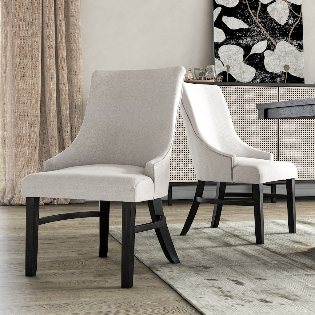 Furniture of America Kieran Farmhouse Black Padded Dining Chairs (Set of 2)