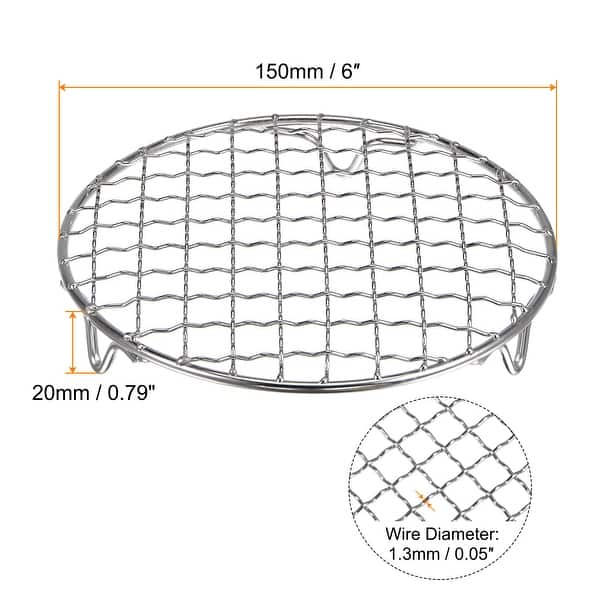 Round Cooking Rack 6-inch Stainless Steel Cross Wire Barbecue Grill ...
