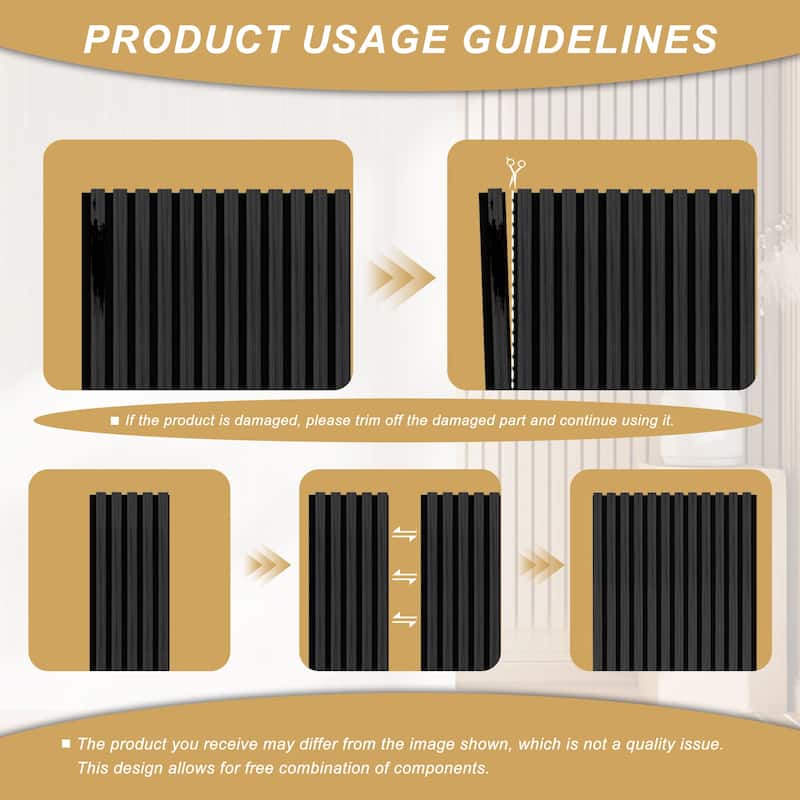 93.5" x 7.9" Wood Slat Acoustic Wall Panels for Ceiling and Wall Decor, 4-Pack (21 sq ft)