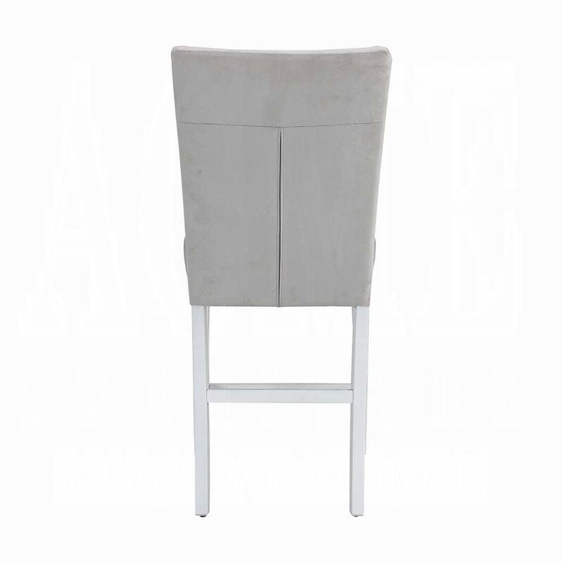 Grey and White Upholstered Counter Height Stools (Set of 2) - Grey