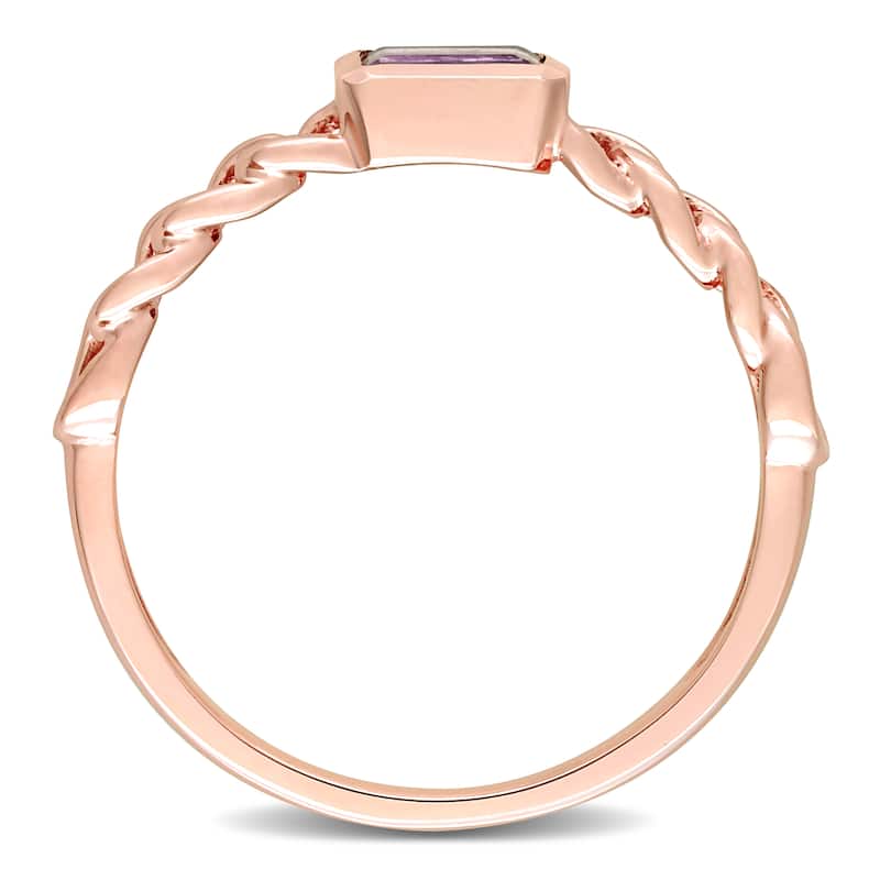Miadora 1/3 CT TGW Amethyst-Africa Fashion Ring 14k Pink Gold