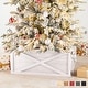 Vickerman Cream PVC 7.5-foot Flocked Vintage Fir Artificial Christmas Tree with 700 Warm White LED Lights