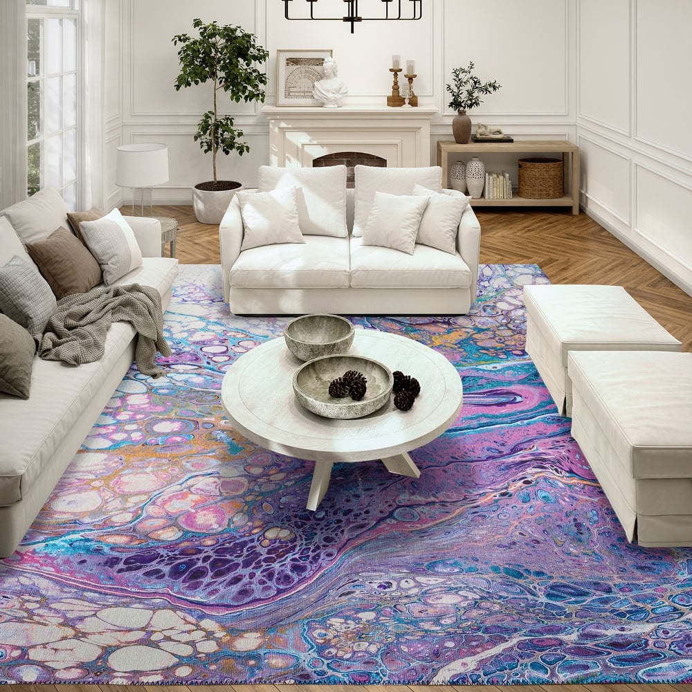 Addison Indoor/ Outdoor Karina Abstract Washable Area Rug