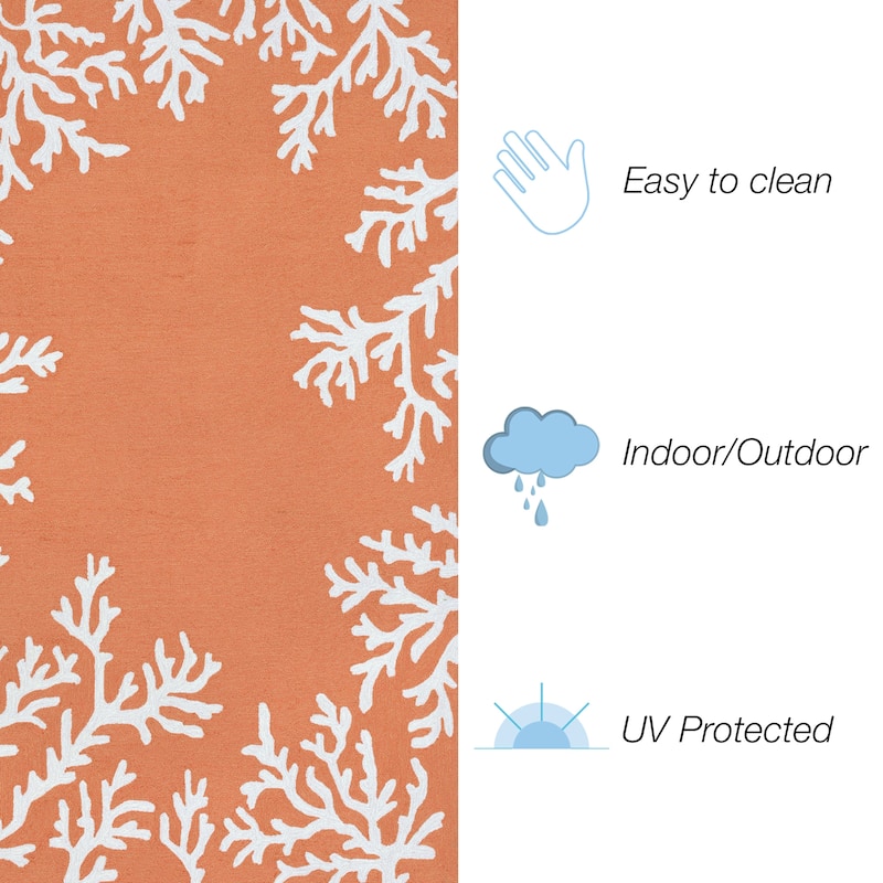 Liora Manne Capri Coral Border Indoor/Outdoor Rug