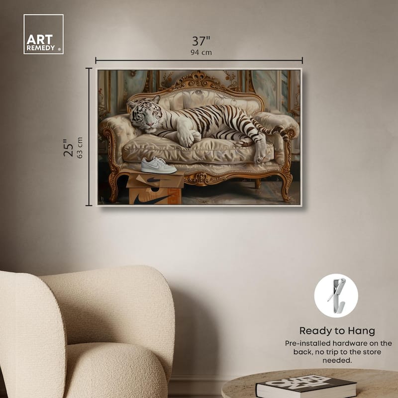 Lounging Sneaker Tiger Canvas by Art Remedy