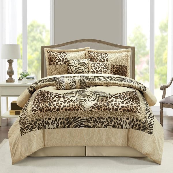 slide 2 of 7, Nanshing Africa 7 Piece Animal Print Comforter Set Gold - California King