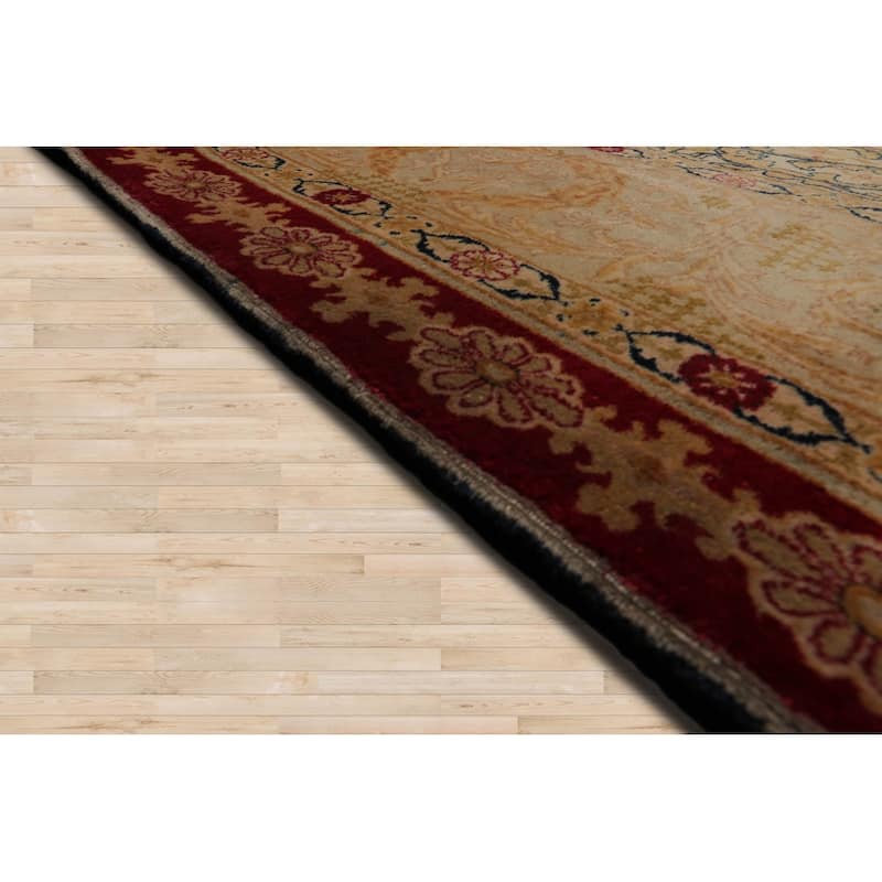 Hand Knotted 300 KPSI Tabriz Burgundy 100% Wool Traditional Area Rug - 11' 2'' x 15' 10''