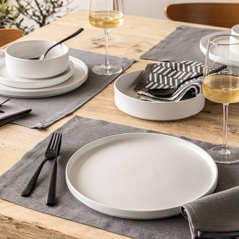 over&back 100% Linen Woven Placemats - Machine Washable - Set of 4