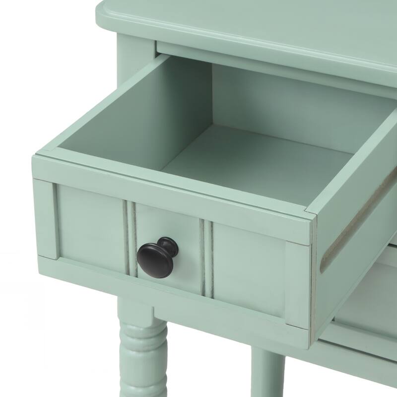 Narrow Console Table, Slim Sofa Table with Three Storage Drawers and Bottom Shelf