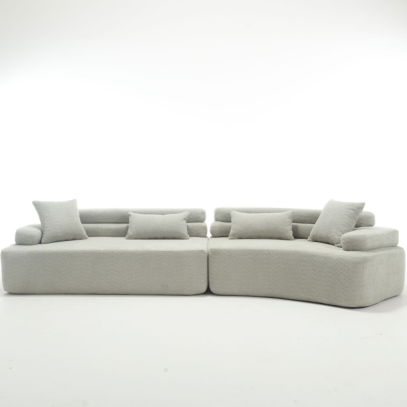 Frameless Sofa with Sponge Construction, ARC Armrests, No Assembly Required