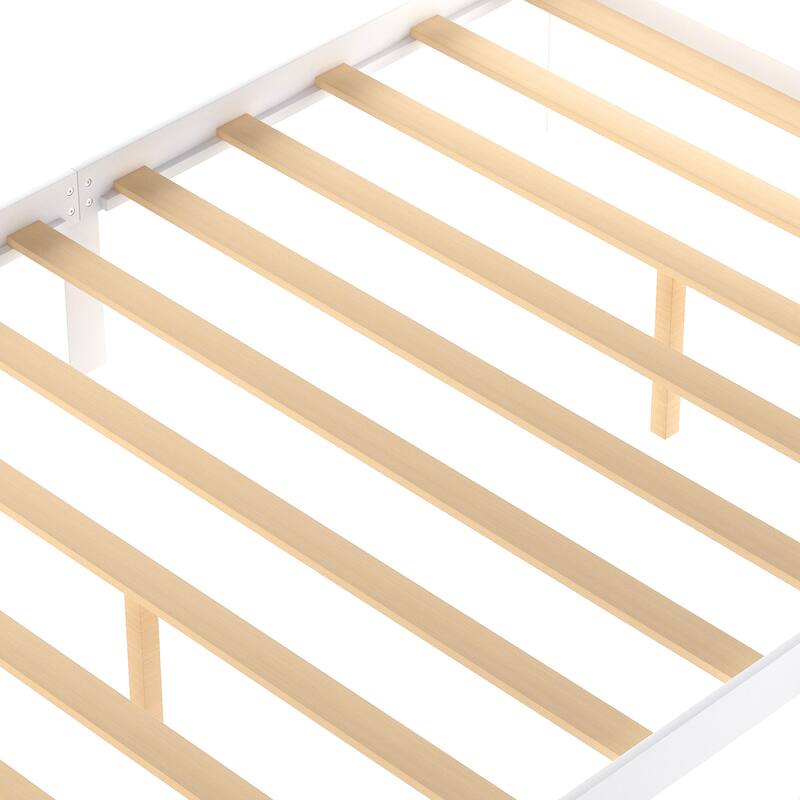 Full Size Platform bed with Under-bed Drawers, White