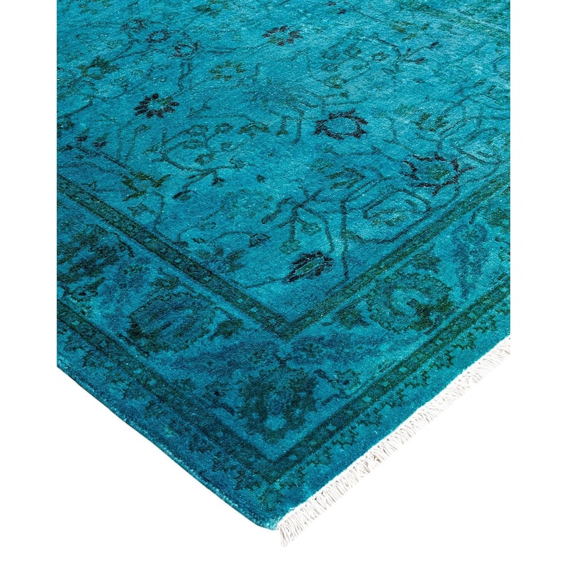Contemporary Overdyed Wool Hand Knotted Runner - 2' 8" x 10' 4"