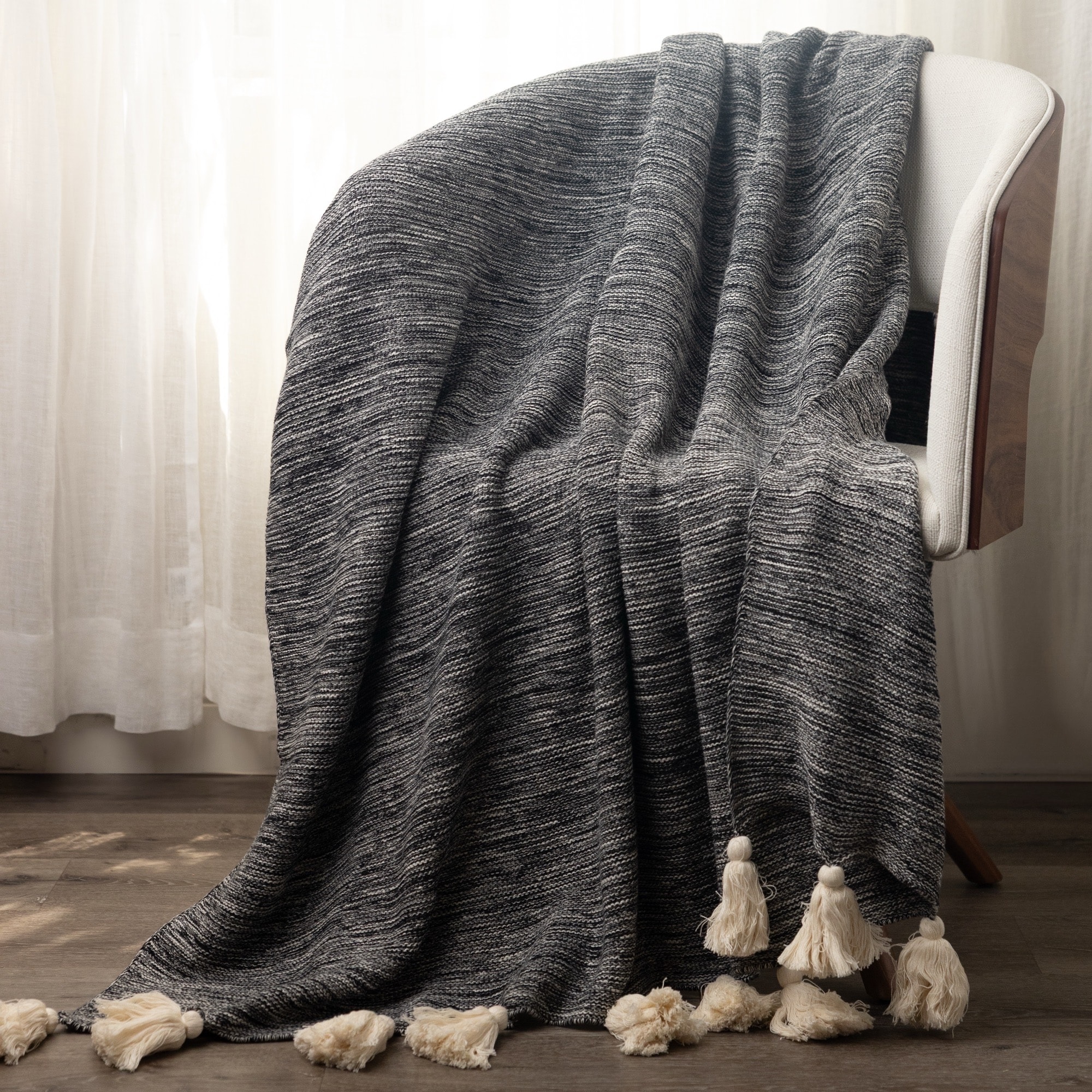 Zenith, Ivory, Cotton Throw