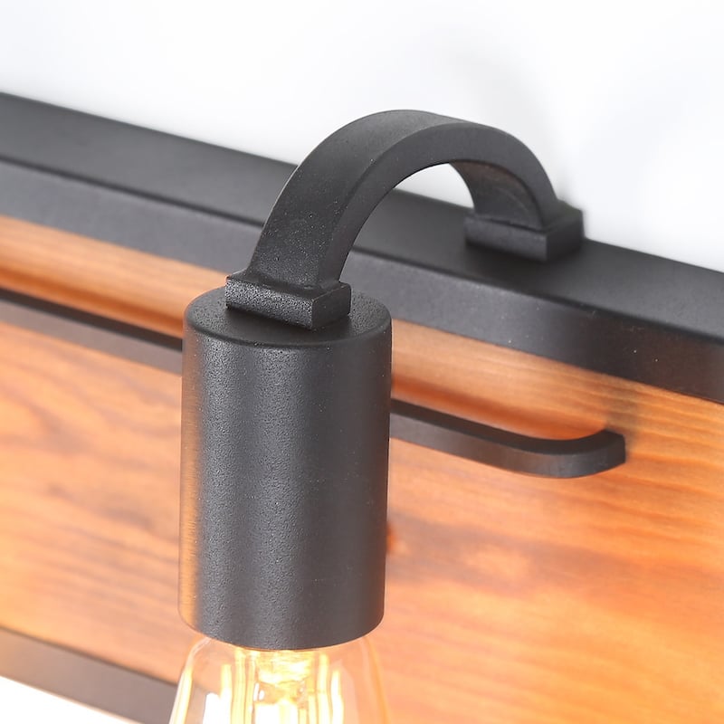 Carbon Loft Astrid 2-light Rustic Wall Lighting Wall Lamps Wood Wall Sconces - W14"* H 5.9"* E 4.3"