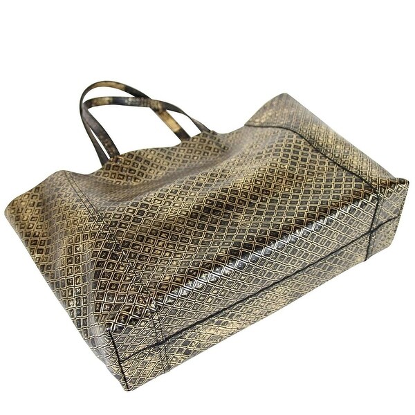gold leather tote bag
