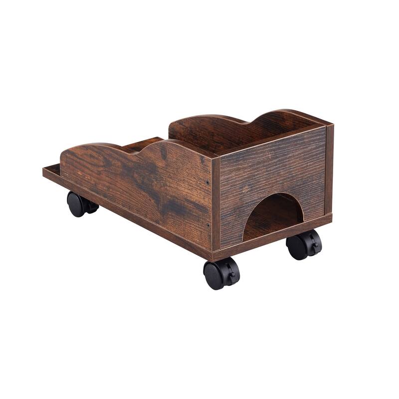 Wood Cmputer Desk Office Table wDroller, File Cabinet, Planting Shelf
