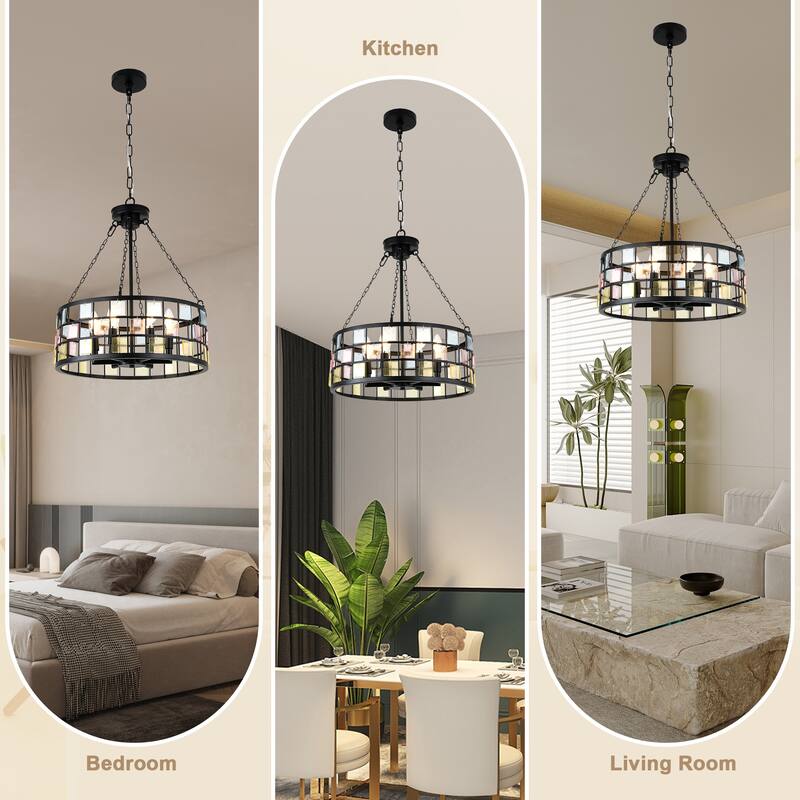 Bella Depot 6-light Pendant Light Modern Colored Chandelier with Adjustable Chian - 17.7"