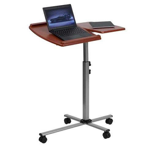 Offex Angle and Height Adjustable Mobile Laptop Computer Table with Cherry Top [OF-NAN-JN-2762-GG]