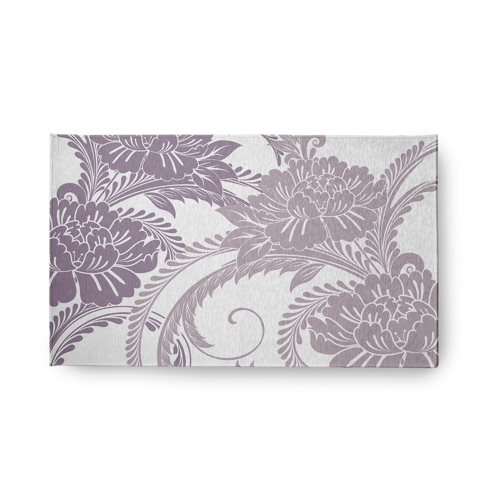 Flower Flourish French Country Chenille Area Rug