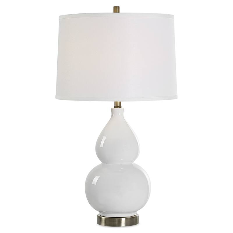 Strick & Bolton Ceramic Glazed Metal Table Lamp - White
