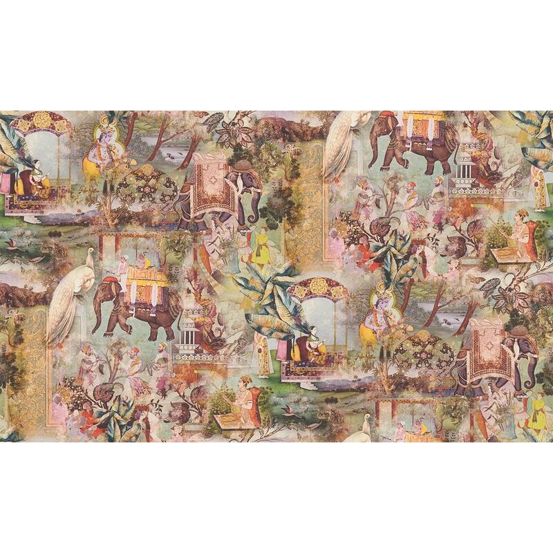 AS Creation Fenmore Olive Indian Safari Wallpaper