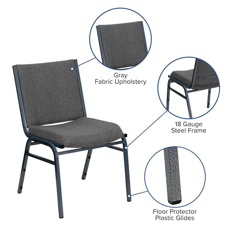 4 Pack Heavy Duty Stack Chair - 21"D x 19.75"W x 31.25"H