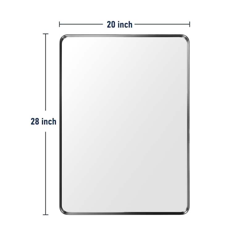 Modern Rounded Rectangle Metal Frame Wall Mirror for Bathroom Vanity (1 Piece)