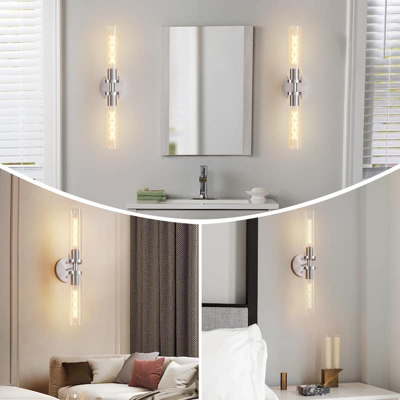 Set of 2 Modern Bathroom Light Fixtures for Mirror & Hallway Lighting