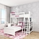 preview thumbnail 1 of 28, Max and Lily L Shaped Twin over Twin Bunk Bed with Bookcase and Desk