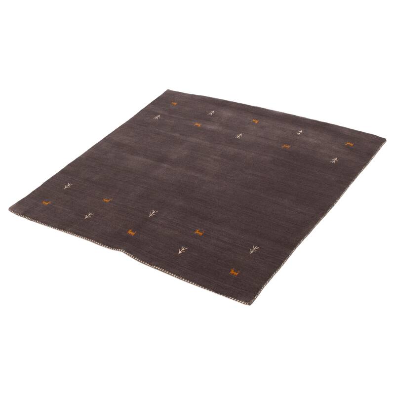 Kashkuli Gabbeh Grey Rug 4'10" x 4'9" - 4'10 x 4'9