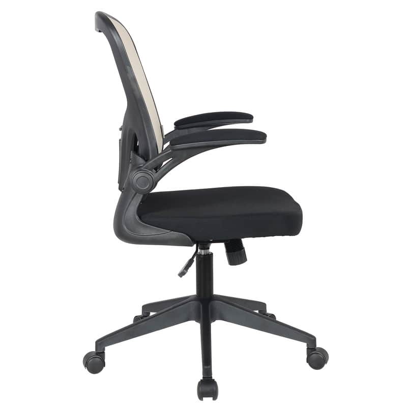 Newton Modern Mid-Back Mesh Office Chair with Flip-Up Arms, Adjustable Height, Tilt Lock, Swivel Wheels Desk Chair