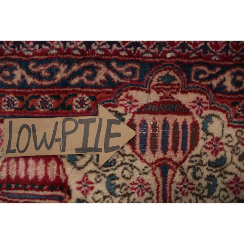 Hand Knotted Oriental 100% Wool Carpet Traditional Floral Navy Blue & Blues Kashmar Area Rug - 12' 10'' X 9' 4''