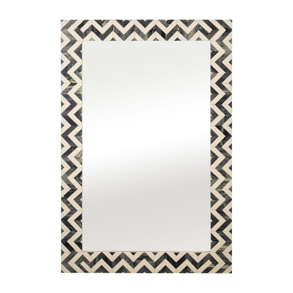 Sagebrook Home Resin Chevron Rectangle Floor or Wall Mirror Gray/White, Rectangle, 36"H - 24.0" x 1.0" x 36.0"
