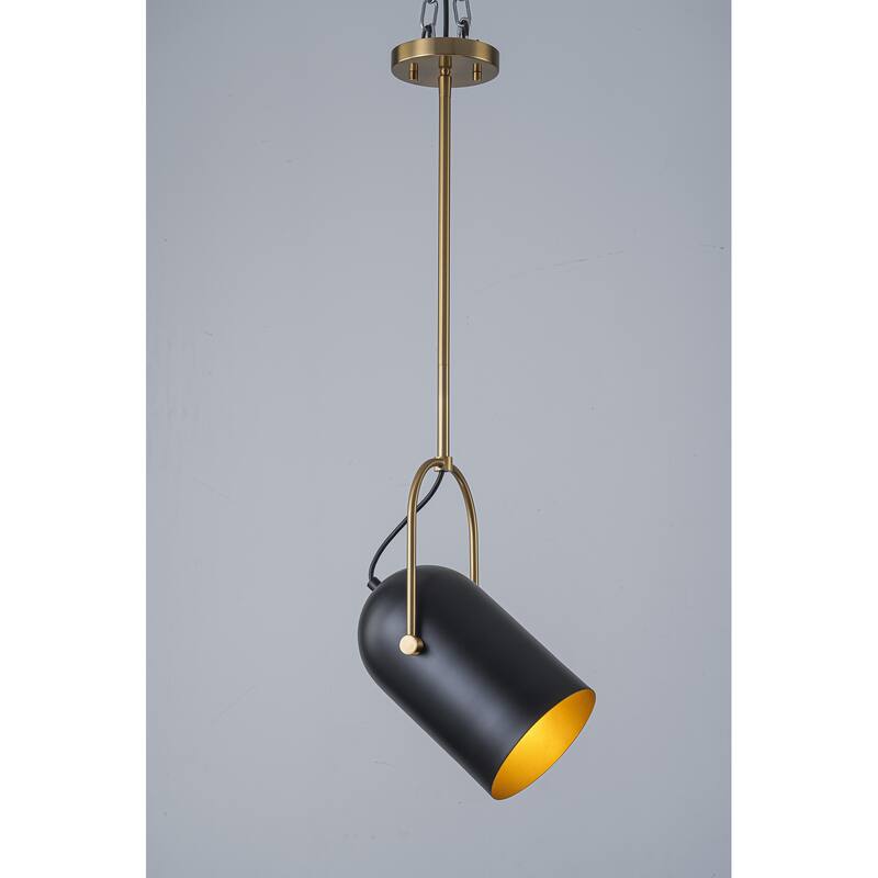 1-Light Cylinder Pendant Light For Kitchen Island
