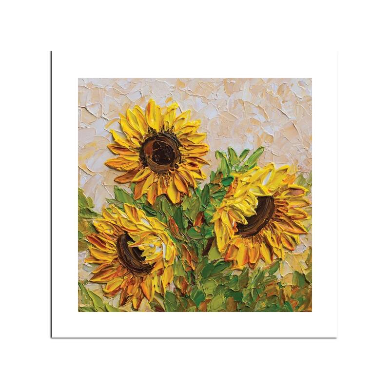 Sunflowers At Sunset Fine Art Paper Print by Olga Tkachyk - Multi
