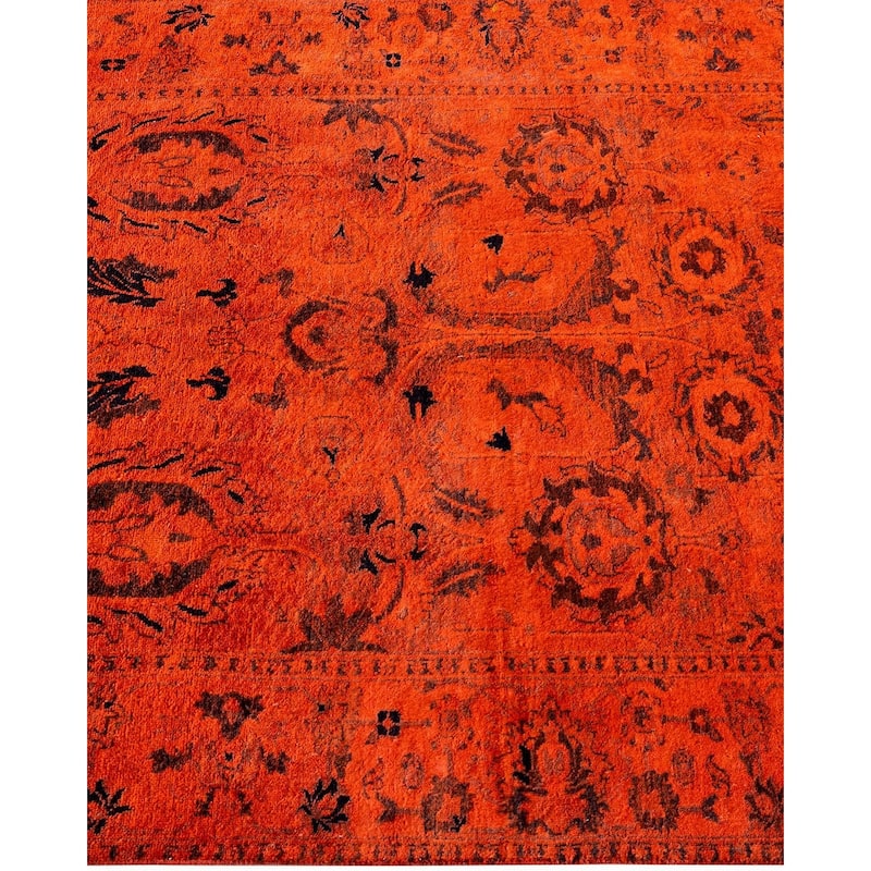 Overdyed, One-of-a-Kind Hand-Knotted Area Rug - Orange - 3' 2" x 5' 5"