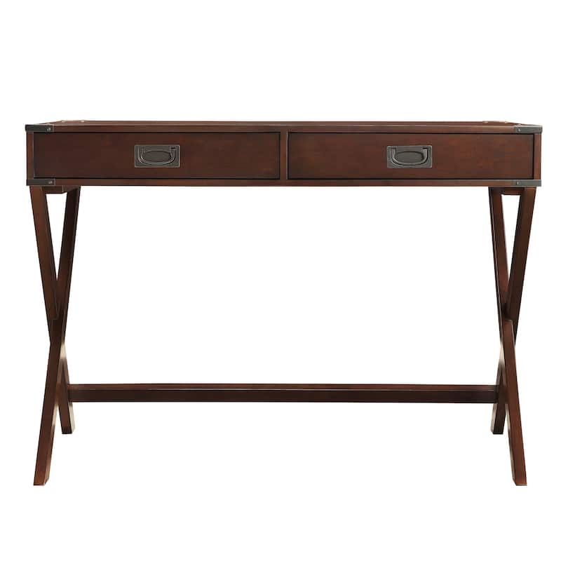Kenton X Base Wood Accent Campaign Writing Desk iNSPIRE Q Modern