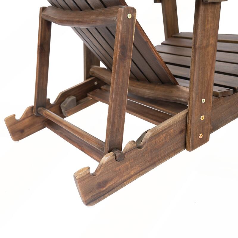 Rustic Acacia Wood Folding Adirondack Chair