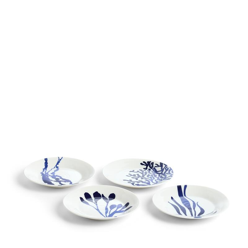 Royal Doulton 1815 Pacific Plate 6.3in 2025 Mixed Patterns Blue, Set of 4 - 6.3 in