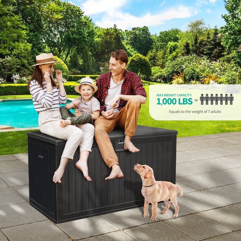 230 Gallon Outdoor Storage Waterproof Deck Box - N/A