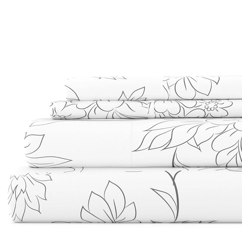 Becky Cameron 4-piece Deep Pocket Vine Pattern Bed Sheet Set