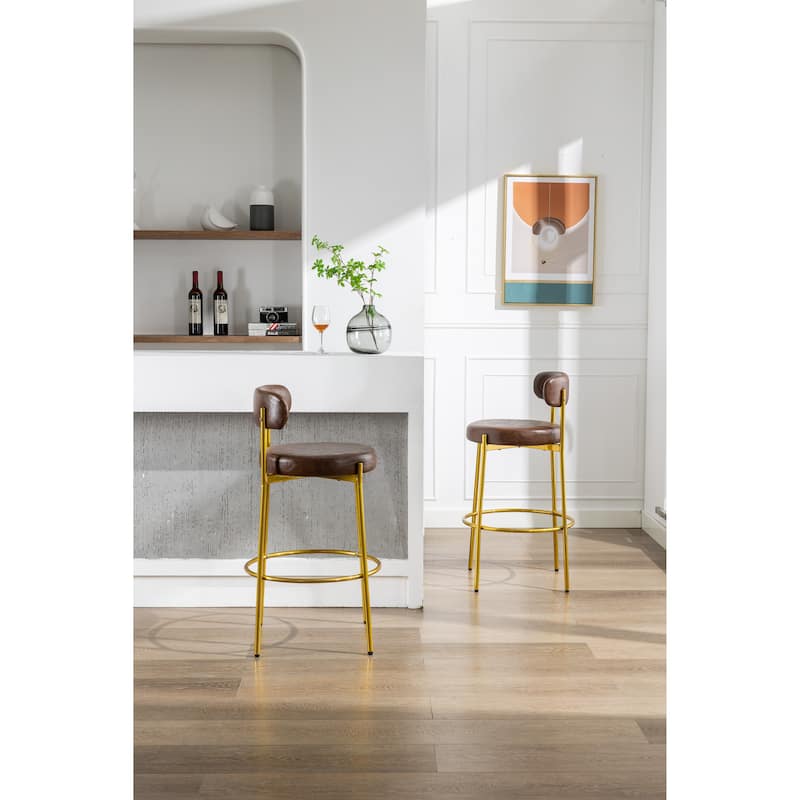 Counter Height Bar Stools Set of 2 Modern Armless Chairs