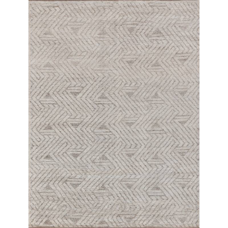 EXQUISITE RUGS Eaton Hand-knotted Wool/Bamboo Silk Beige Area Rug.